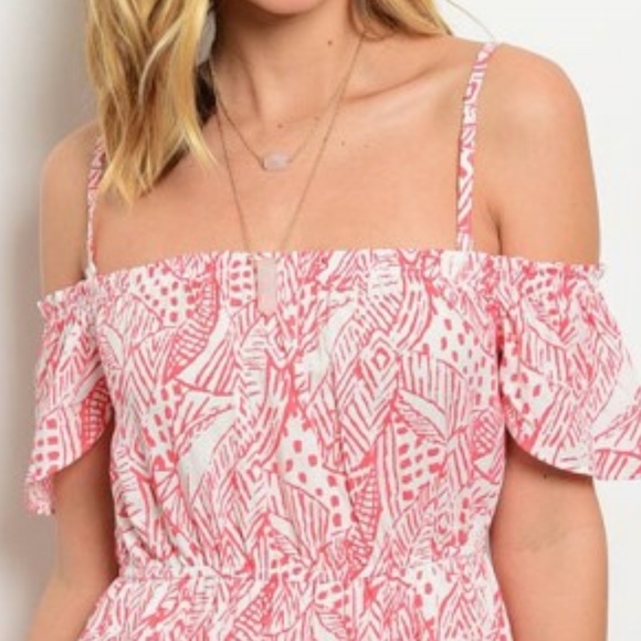 LAST 2 SMALL! Girly & Flirty CORAL CREAM DRESS - Picture 4 of 4